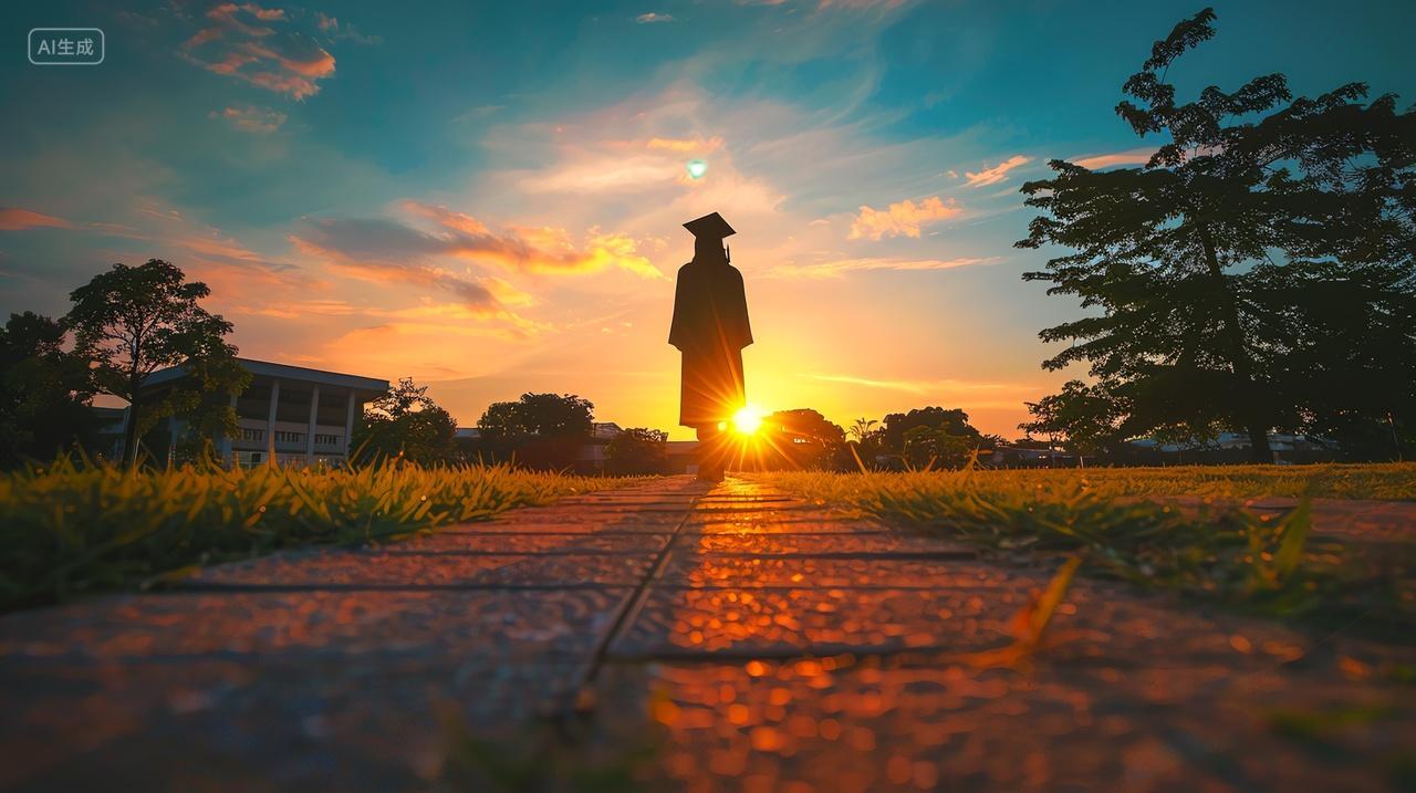 毕业季人物剪影背景