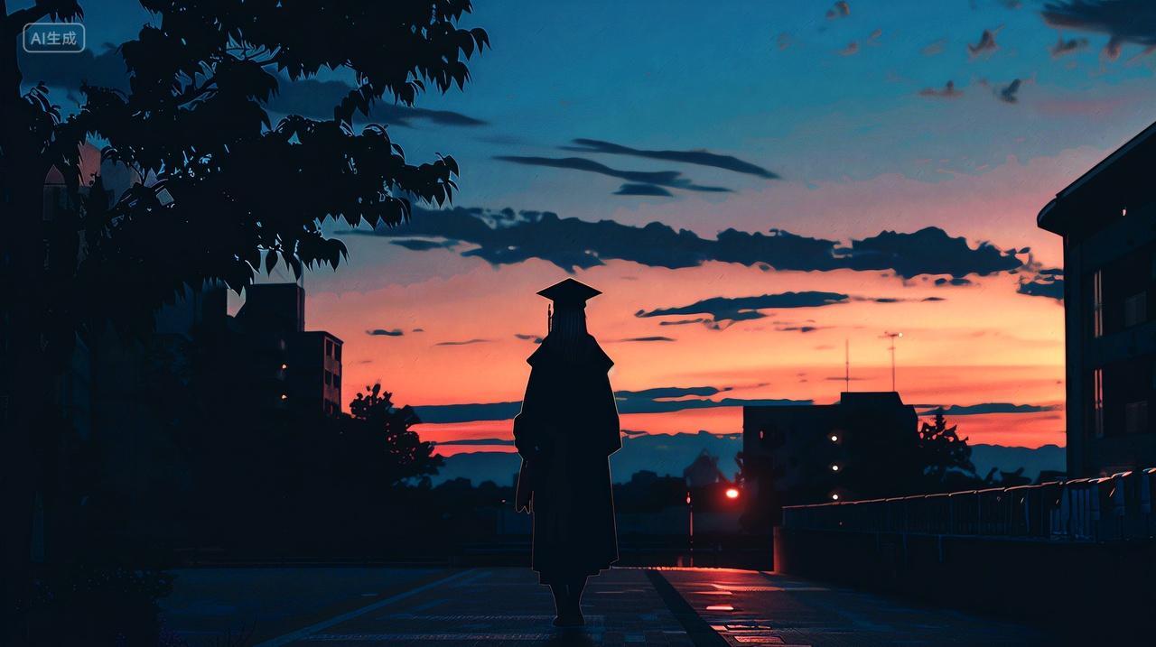 毕业季人物剪影背景