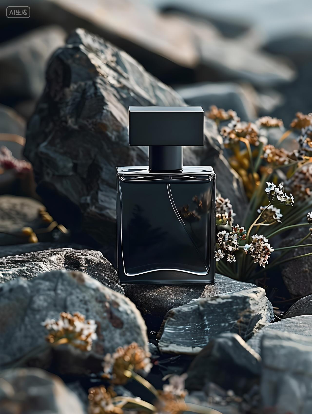 香水，花草，男士香水，平静湖面，商业摄影，产品摄影，平面设计，封面设计，