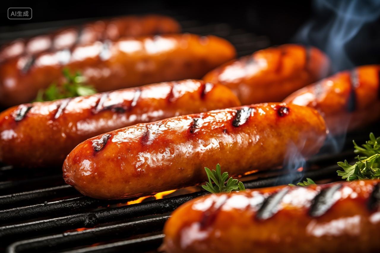 美味的烧烤烤香肠美食宵夜餐饮美食