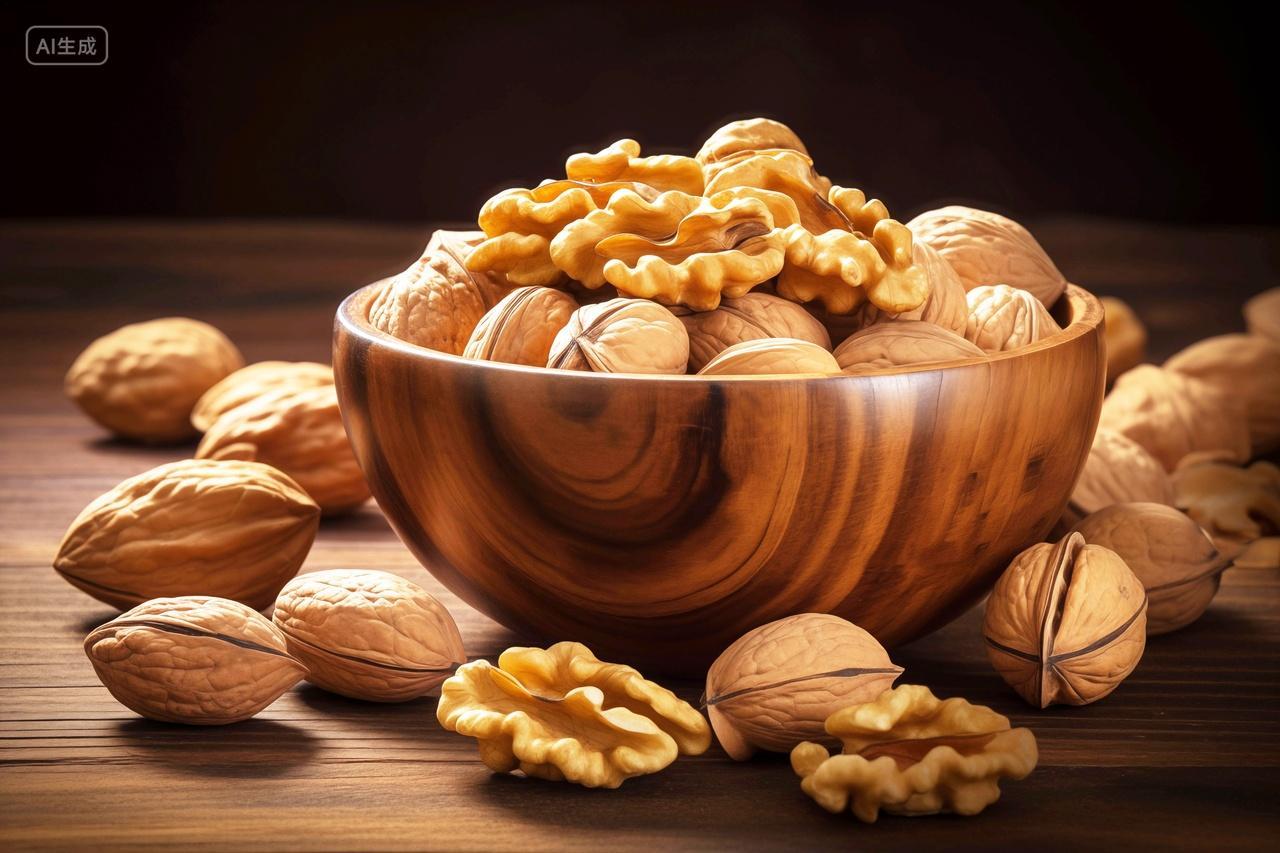 桌子摆放新疆核桃干果餐饮美食