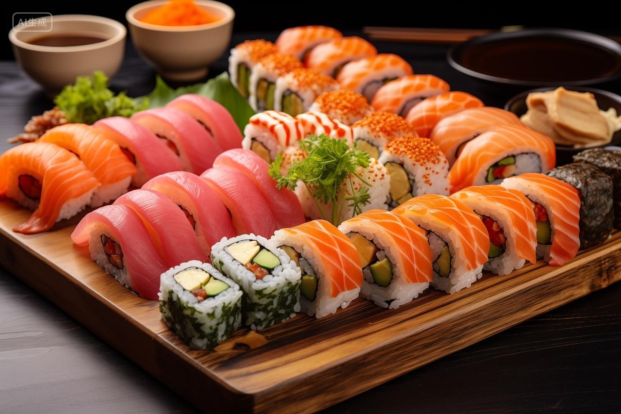 食物日式寿司拼盘盛宴日料餐饮美食
