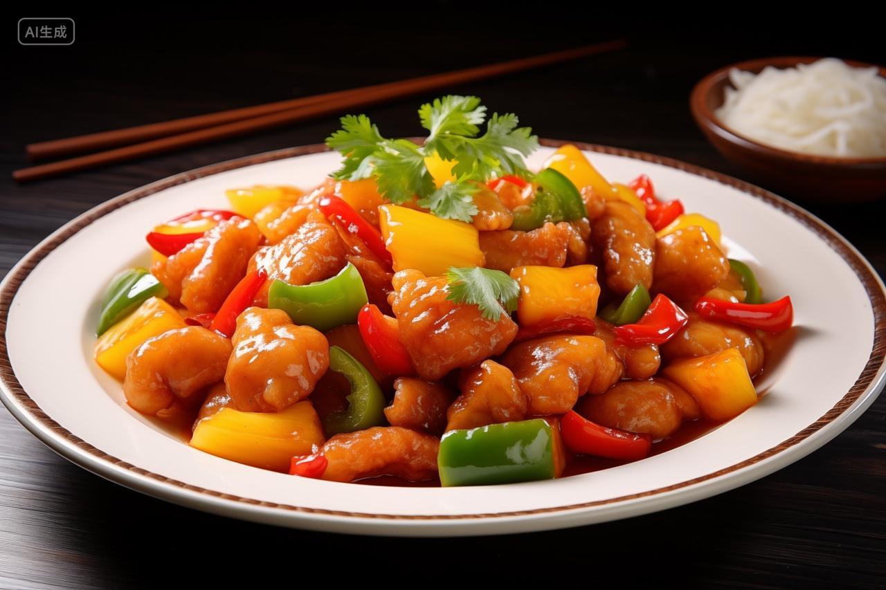 酸甜可口的橙汁排骨烹饪美食餐饮美食