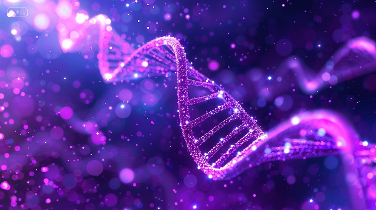 紫色DNA螺旋结构分子背景