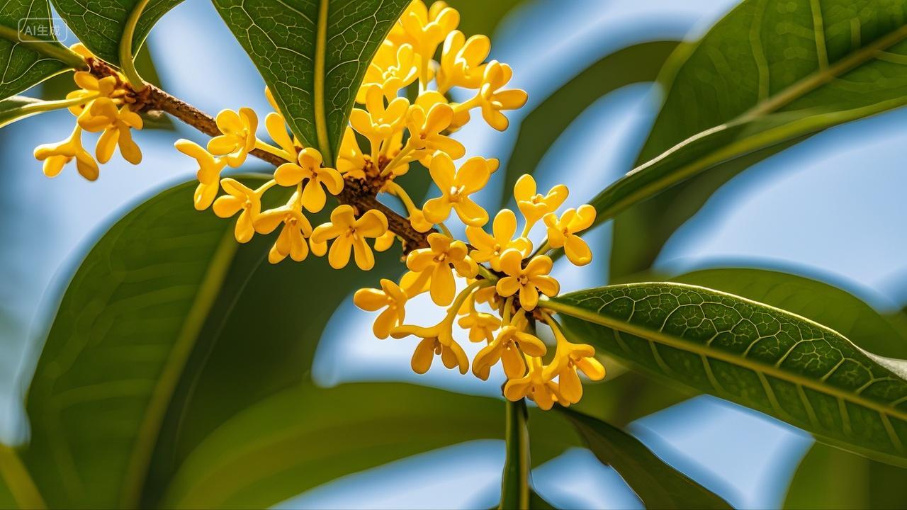 中秋桂花喜庆中秋节八月十五秋天立秋