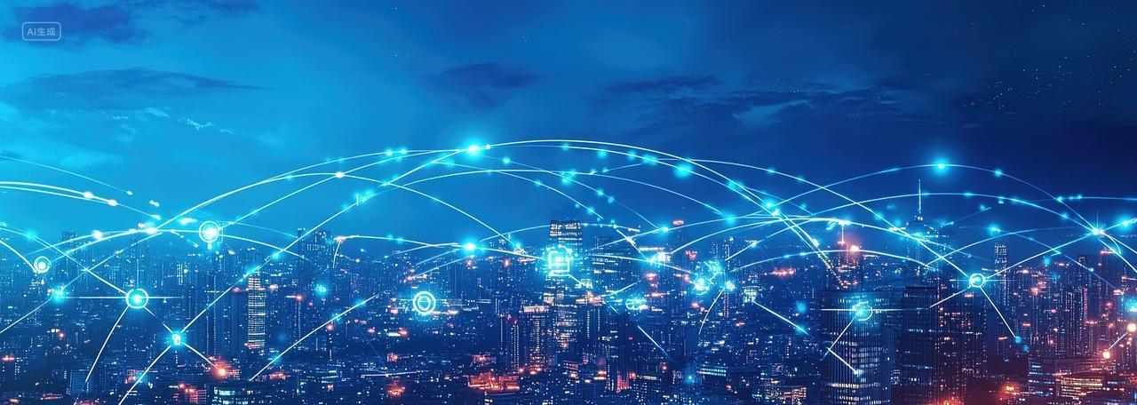 城市夜景数据可视化背景