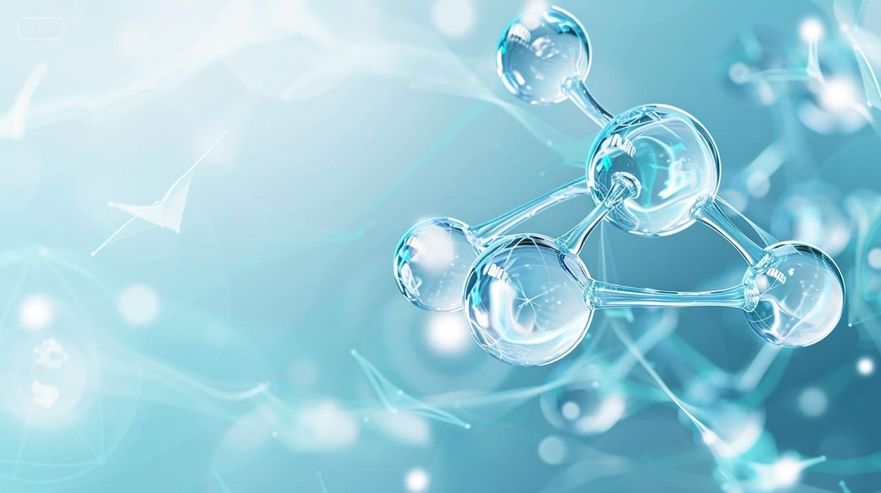 蓝色医疗化学分子结构医美宣传背景