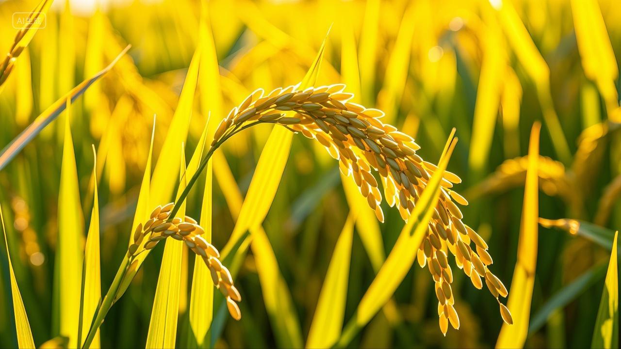 稻田里成熟的稻子稻谷粮食农业发展