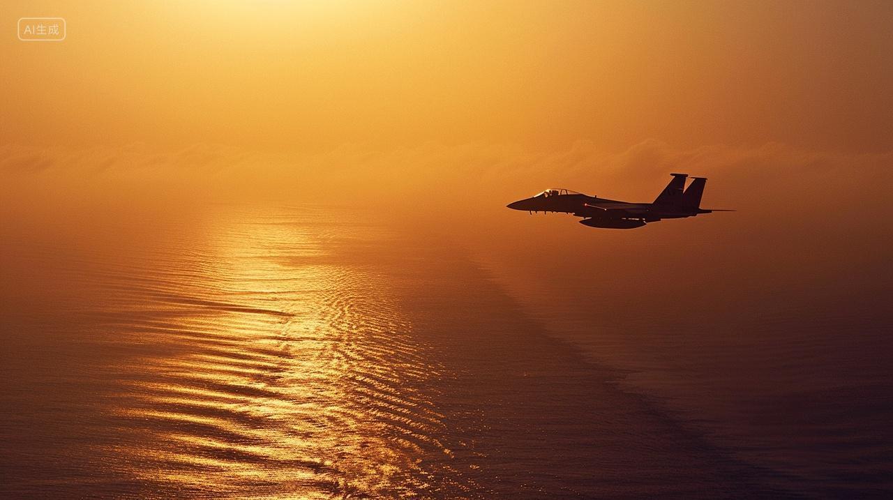 国庆节余晖映海战机翔