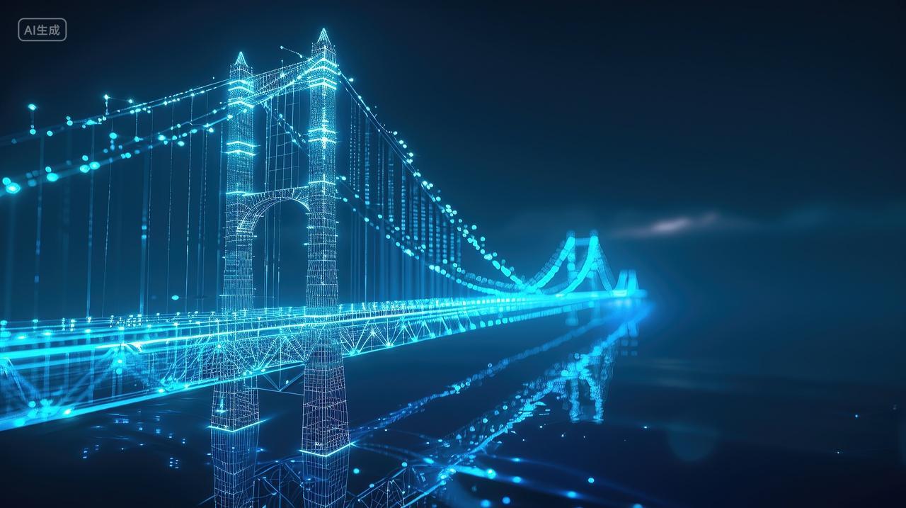科技感线条流光桥梁