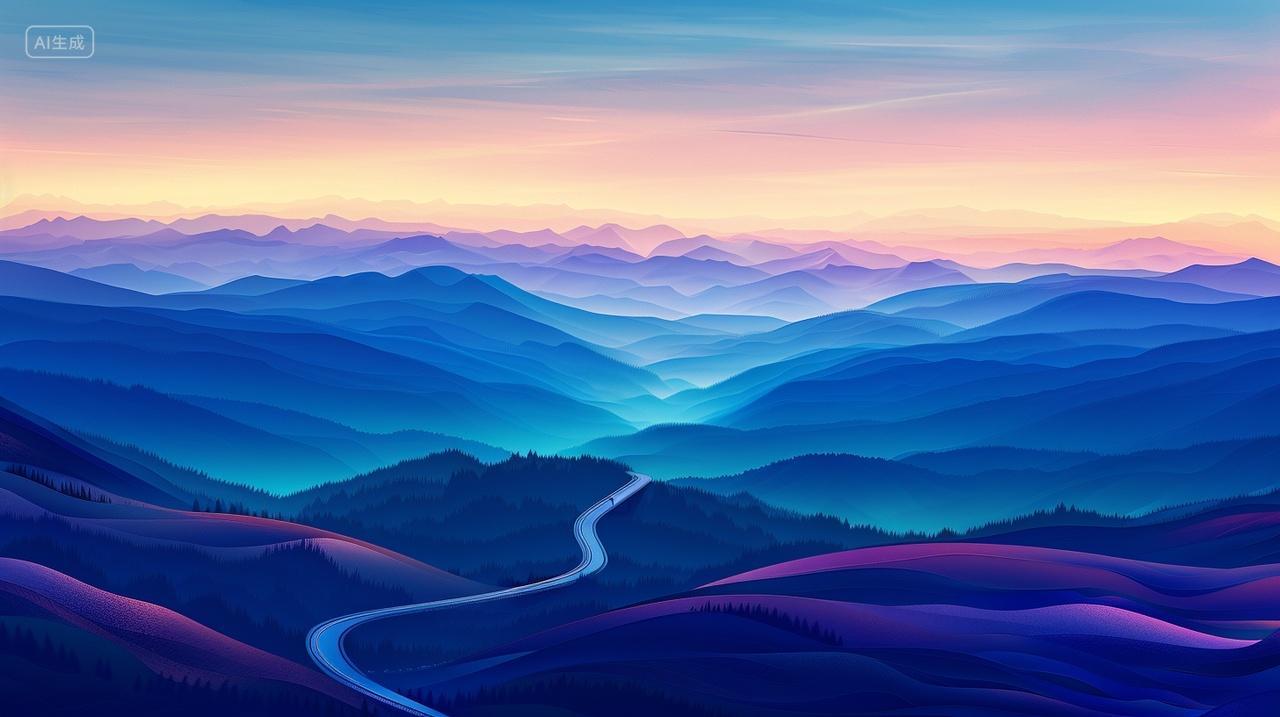 穿山越岭路迢迢,青蓝相接一望遥