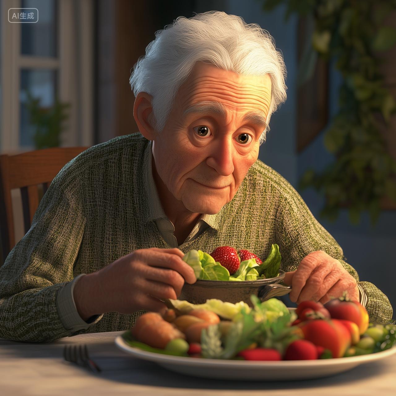 老年人享受健康生活和早餐