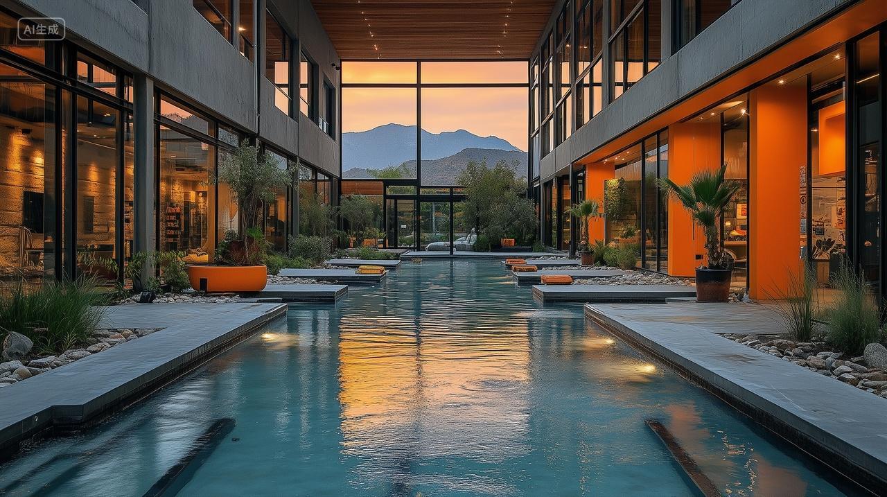 一个商端酒店大厅电脑壁纸商用展厅设计