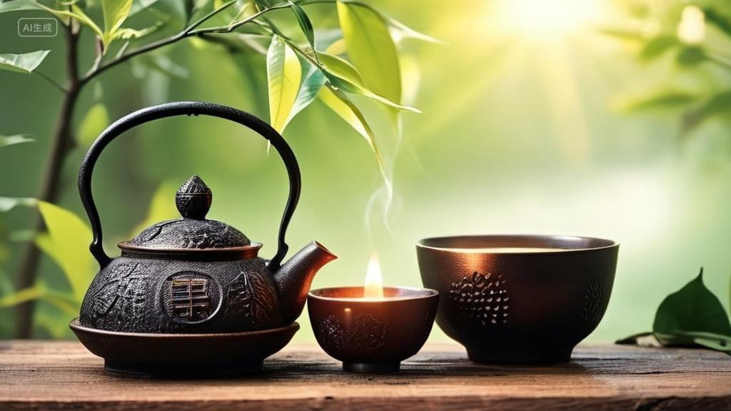 二十四节气夏至茶茶叶茶杯茶具泡茶24节气背景