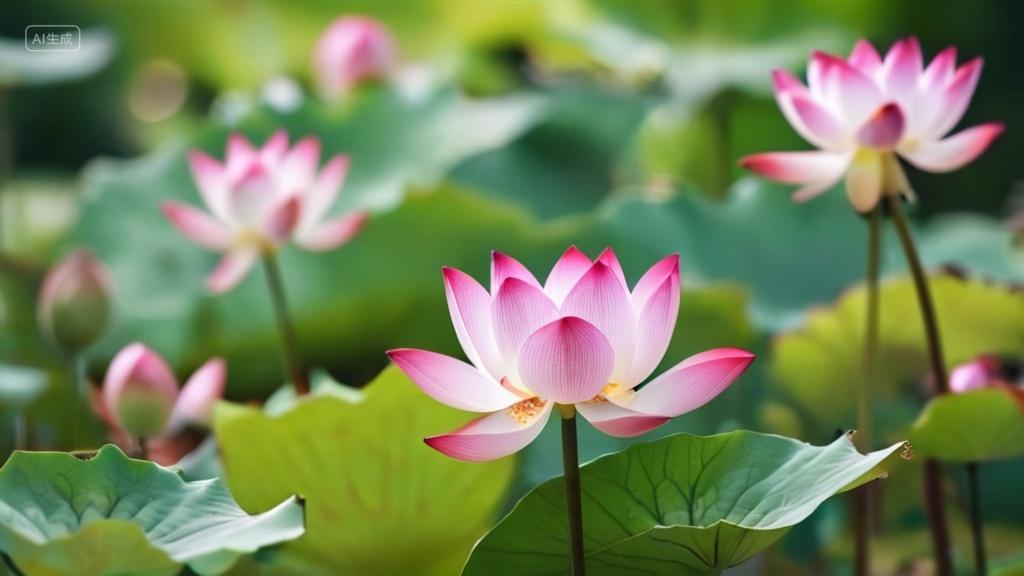 二十四节气24节气荷花荷叶夏至夏季背景