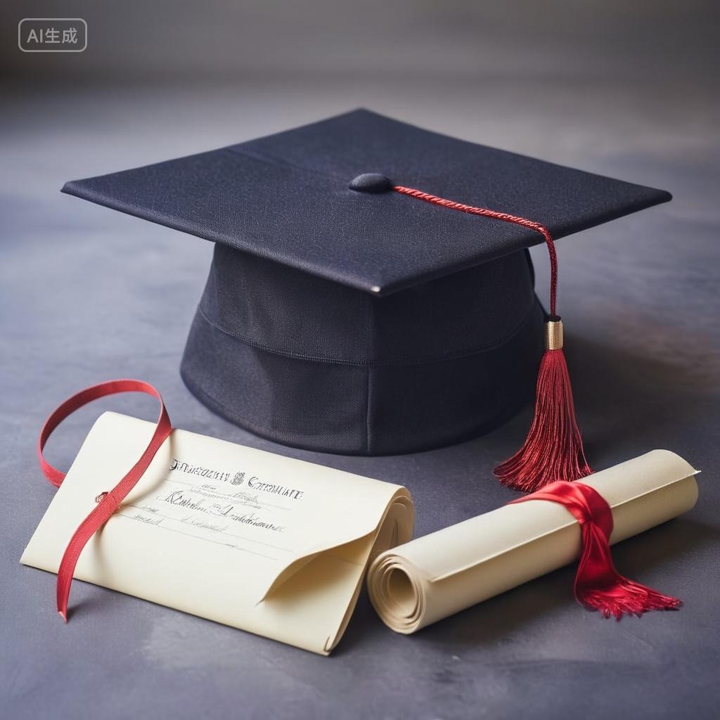 毕业季毕业文凭毕业帽学士帽毕业证特写