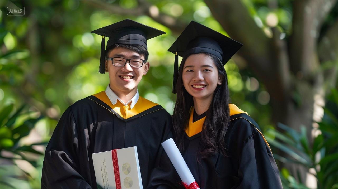 毕业季大学情侣毕业服毕业文凭毕业照