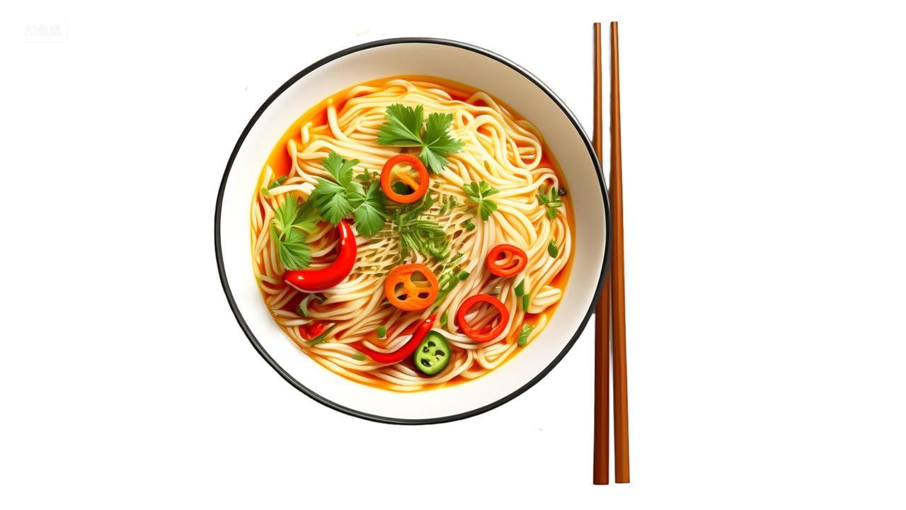 香喷喷的香菜辣椒汤面