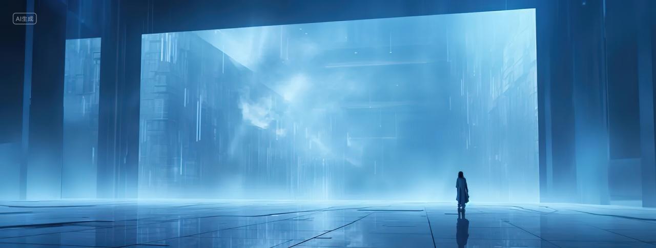 抽象艺术科技空间海报背景蓝色