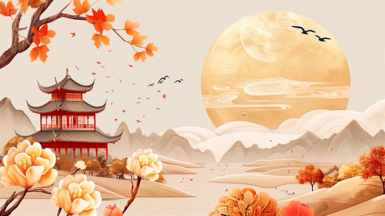 中秋黏土风橡皮泥风格