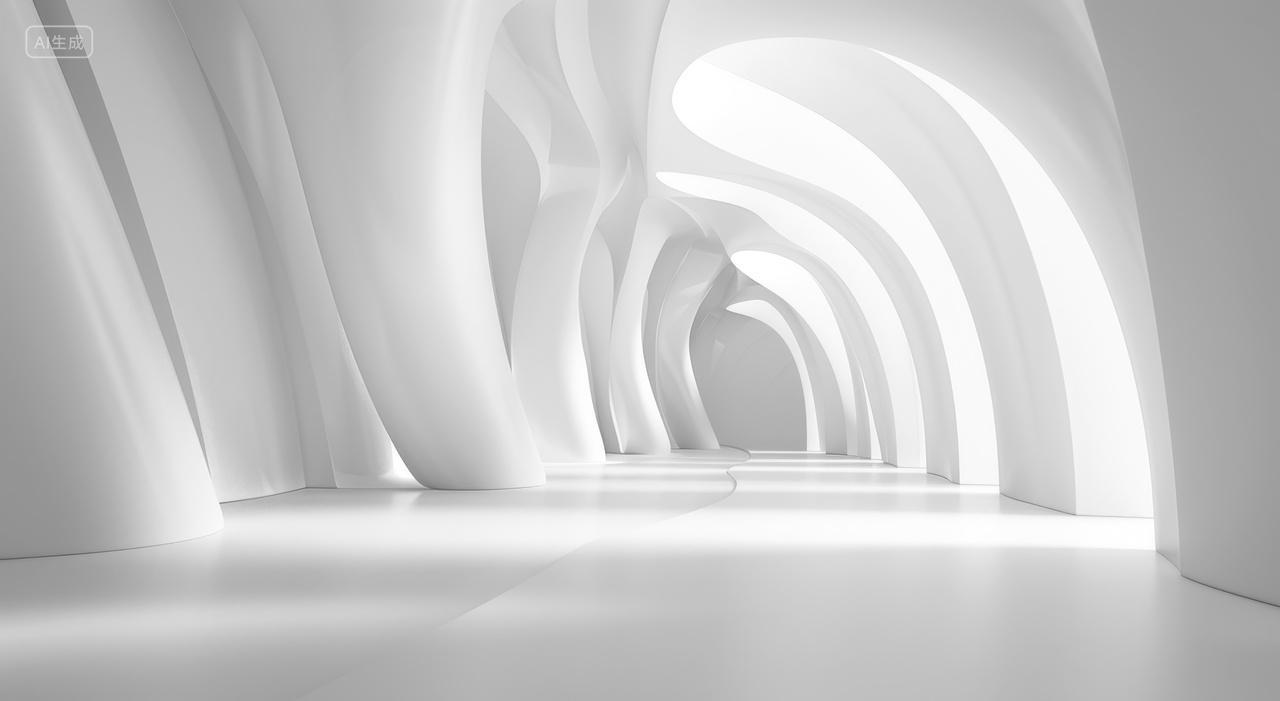 空间概念背景白色室内建筑设计