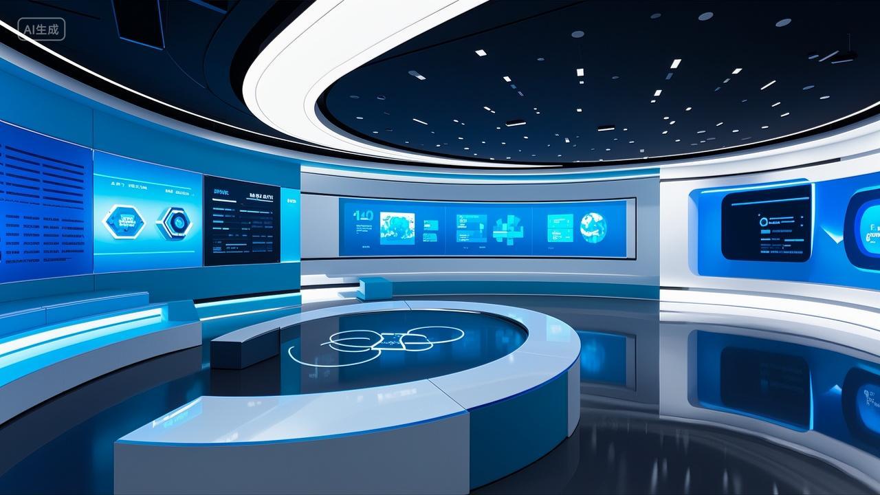 蓝白色商务风未来科技展厅现代科技未来科技