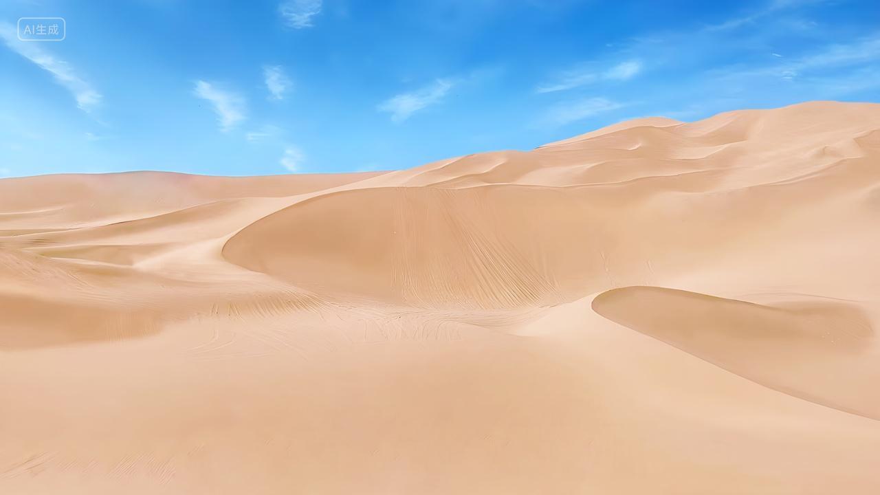 蓝天白云美丽人烟稀少的大沙漠电脑背景壁纸