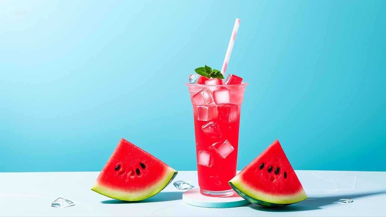 西瓜水果冰镇西瓜汁清凉解暑小暑大暑入伏