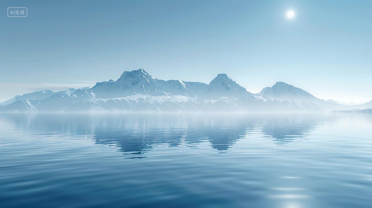 高级简约雪山海水背景