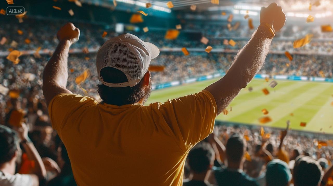 观众在体育场为球队欢呼