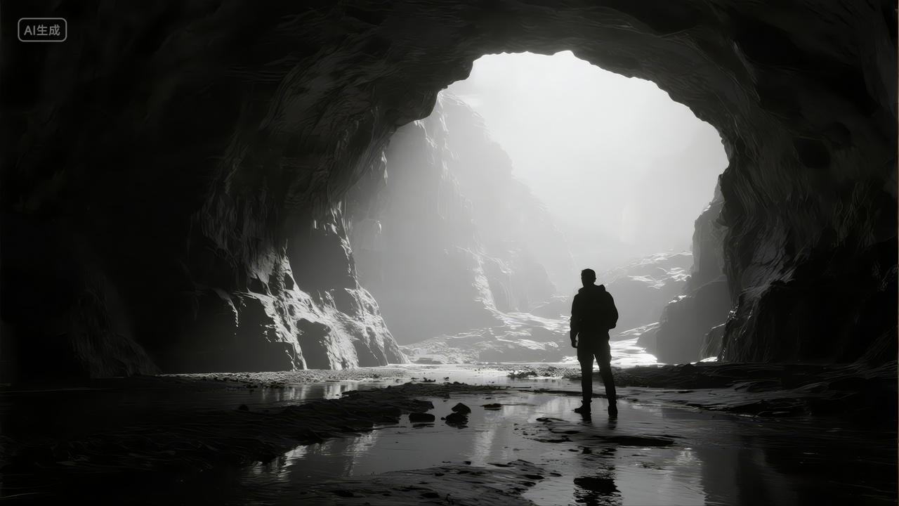 洞穴探险者探索发现希望挑战励志背景图