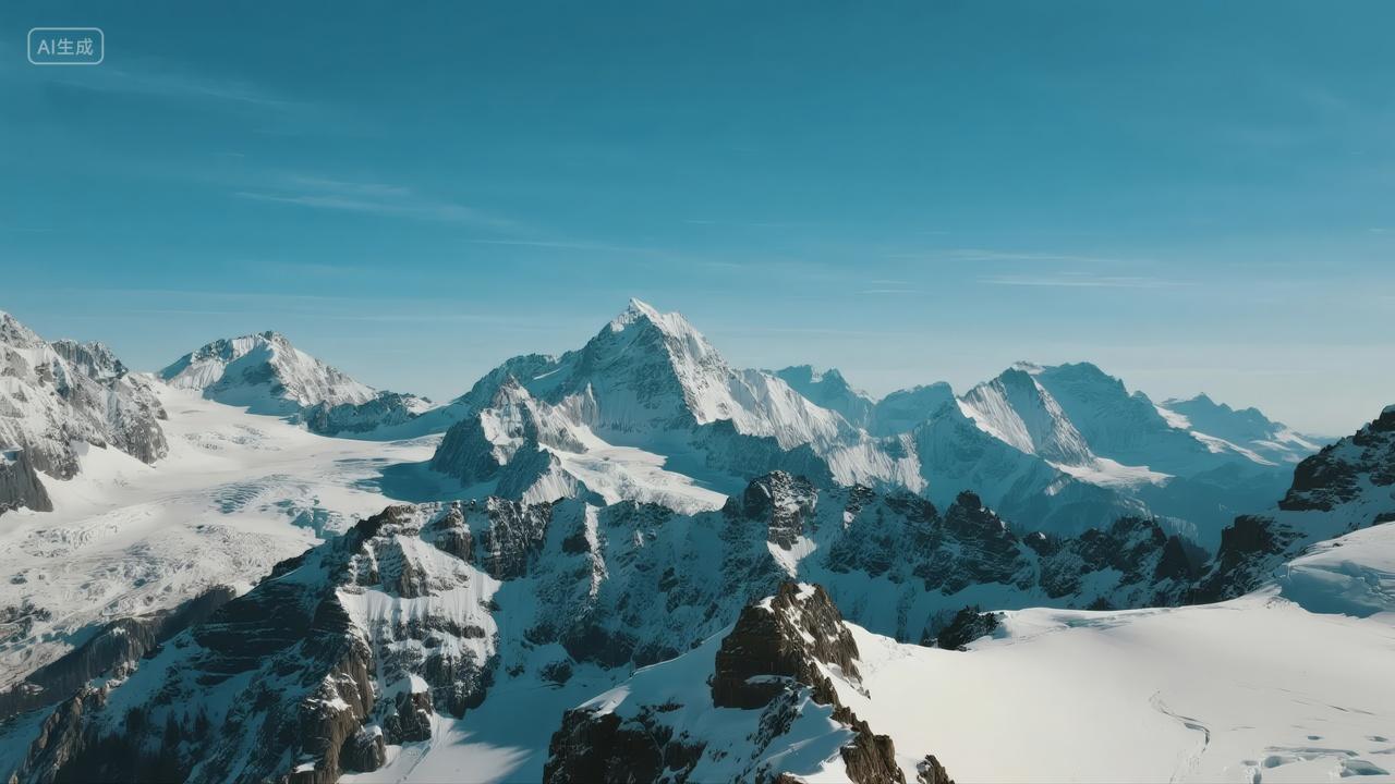 冬季雪山攀登挑战企业精神励志背景图