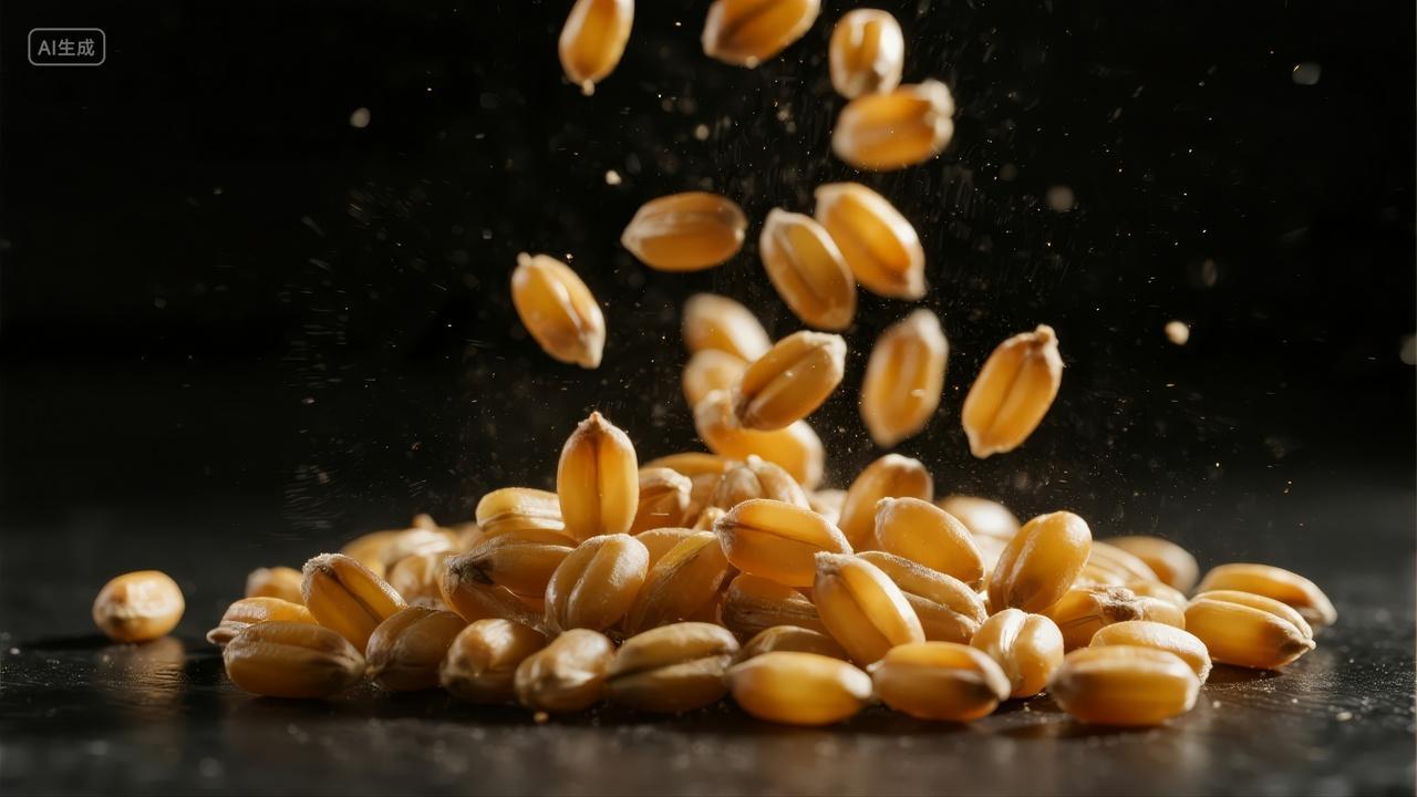 立秋节气小麦丰收农业粮食安全概念背景图