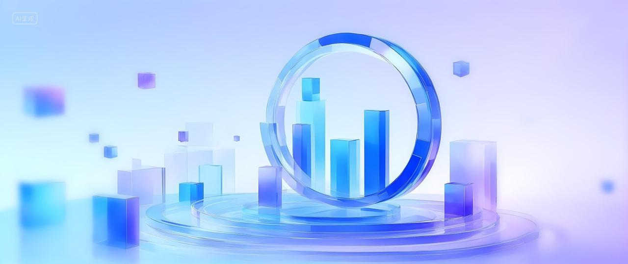 高级渐变玻璃科技感KV视觉展板海报背景