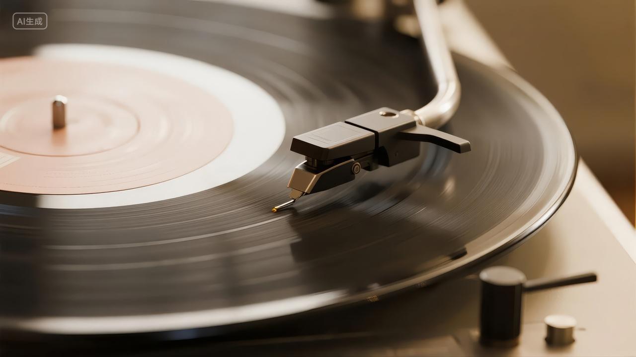 黑胶唱片机复古怀旧音乐生活方式背景