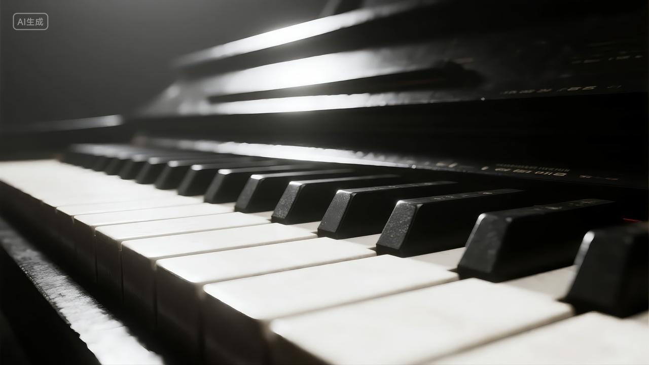 钢琴键盘古典音乐会艺术教育海报背景图