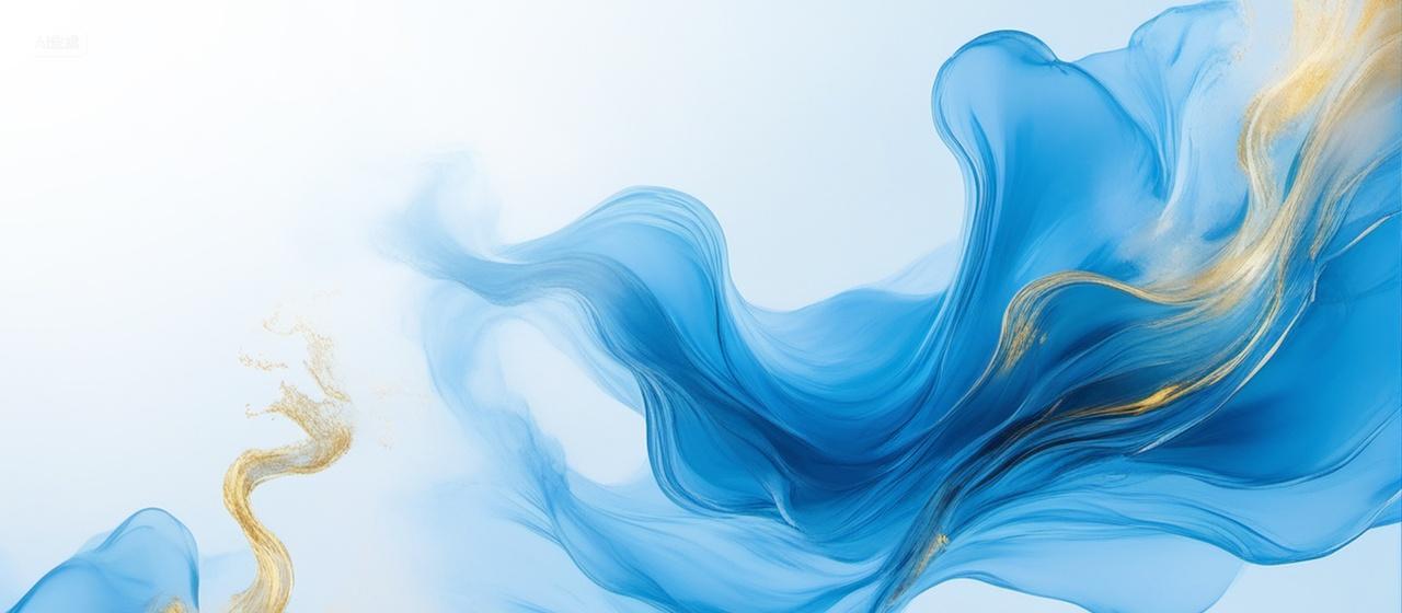 蓝金色线条商务科技波纹光渐变抽象高级背景