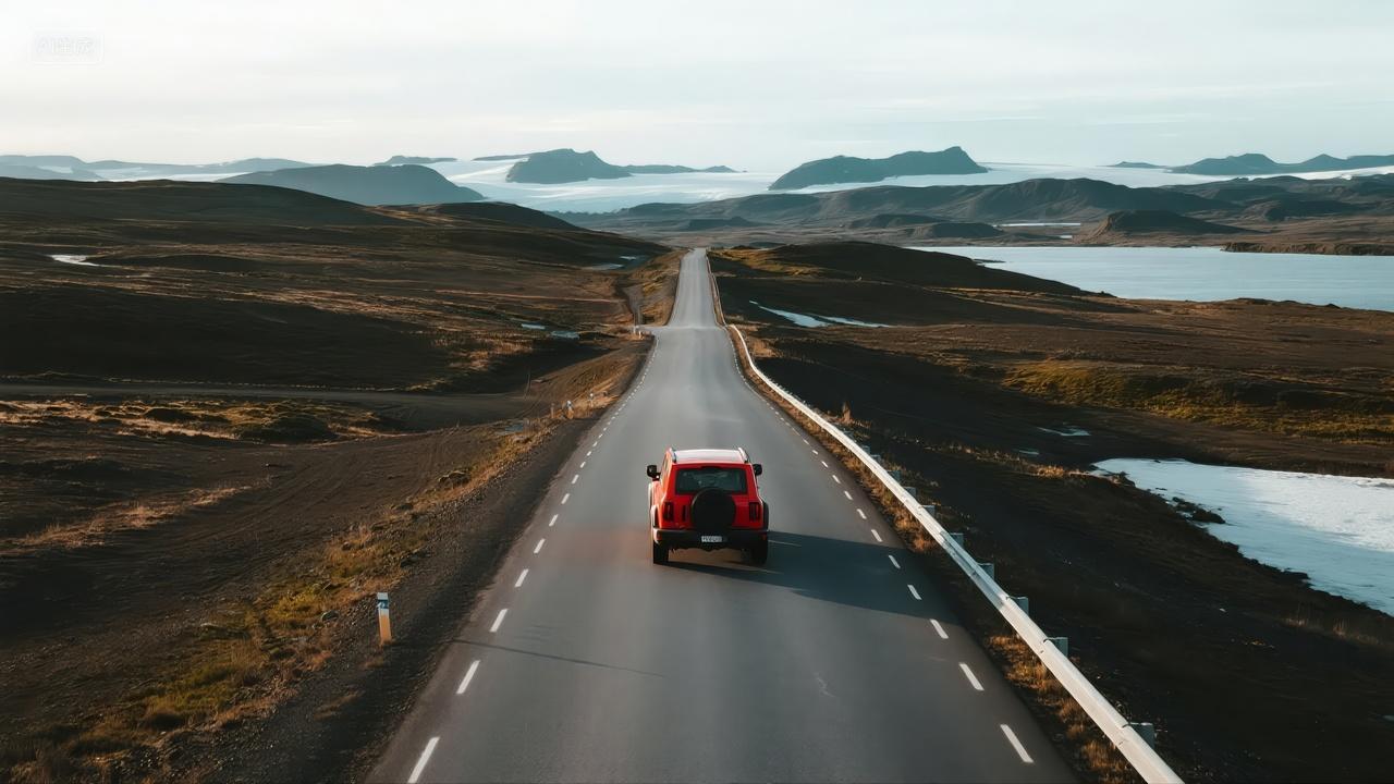 国庆节自驾游公路旅行探索自然风光背景