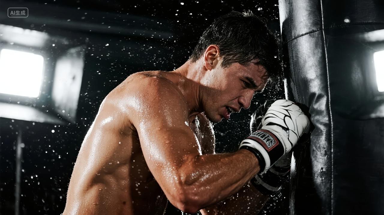 建军节拳击手训练健身力量奋斗励志背景