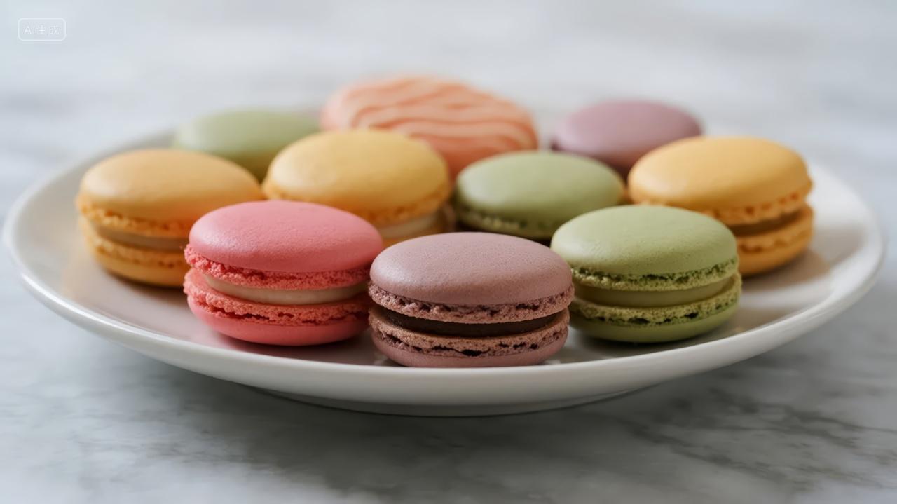 七夕节马卡龙甜点美食下午茶派对背景