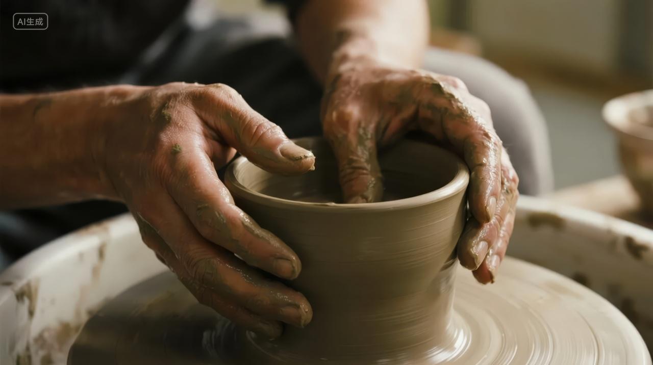 匠人精神陶艺制作手工传承文化体验背景