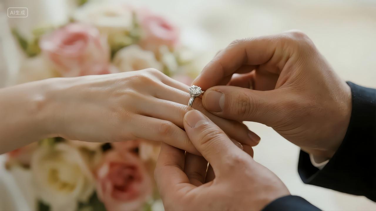 七夕节婚礼交换戒指求婚仪式海报背景图