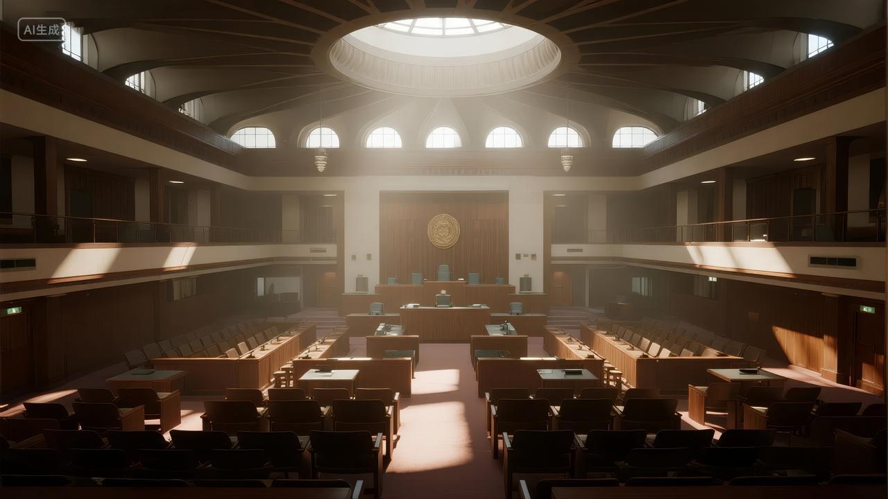 庄严法庭议会厅决策会议辩论商务背景图