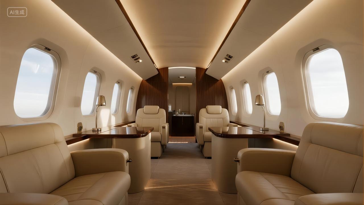 商务包机私人飞机豪华旅行高端生活背景