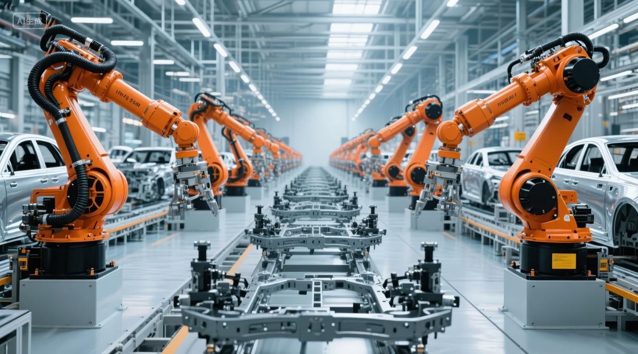 汽车生产线机器人智能制造科技背景