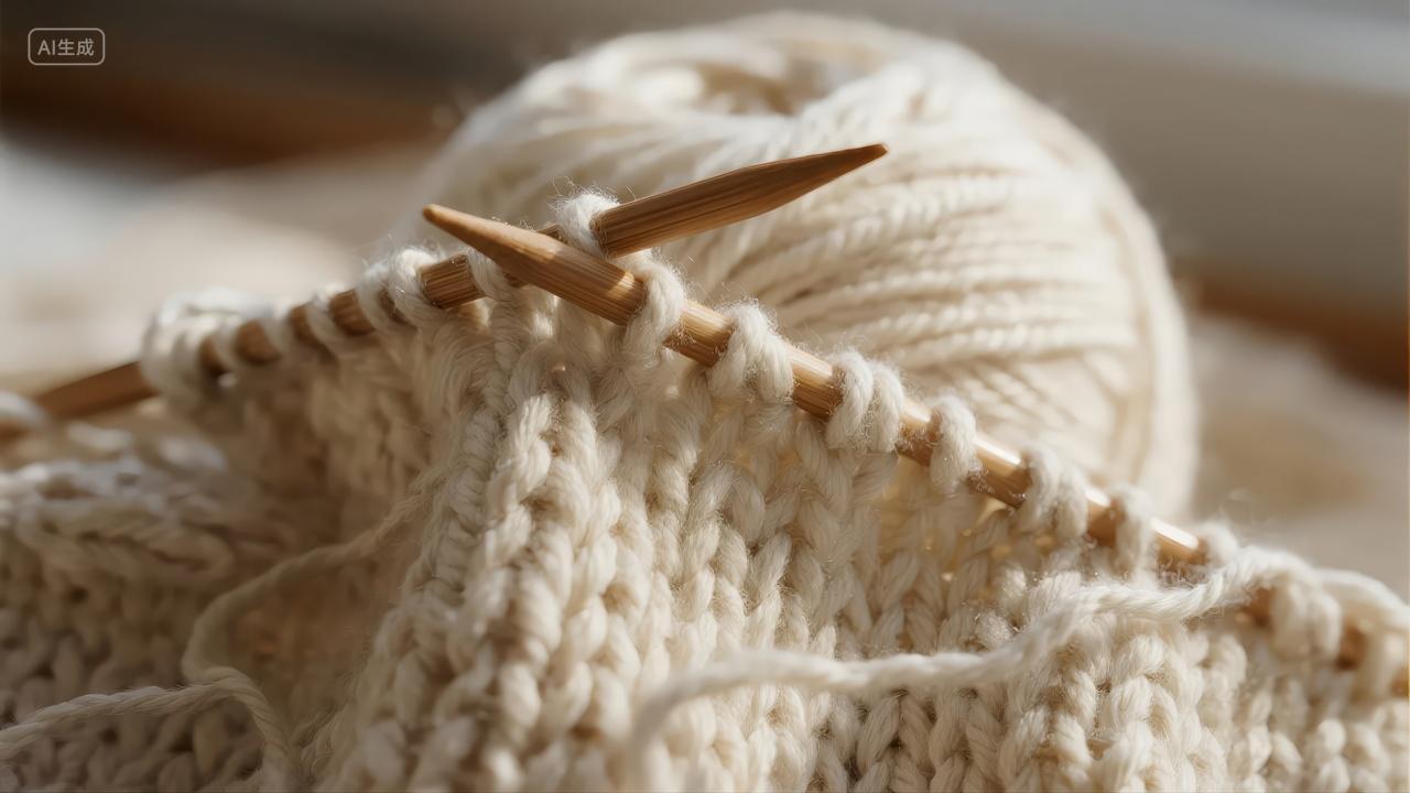 立秋节气手工编织毛线爱好温暖生活背景