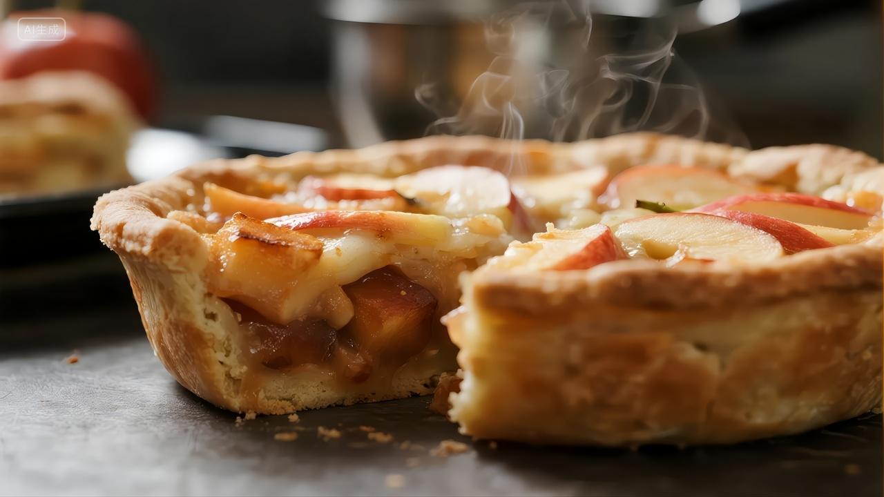 秋季美食苹果派烘焙甜点家庭聚会背景图