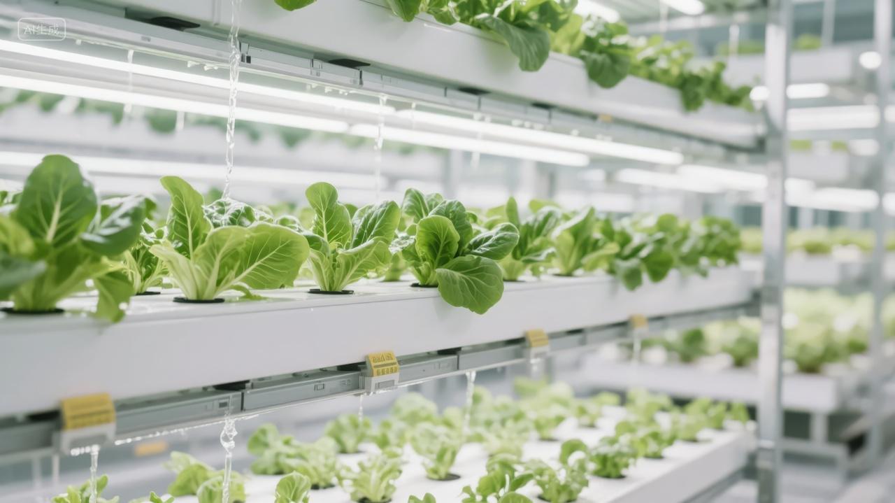 科技农业无土栽培垂直农场智慧农业背景