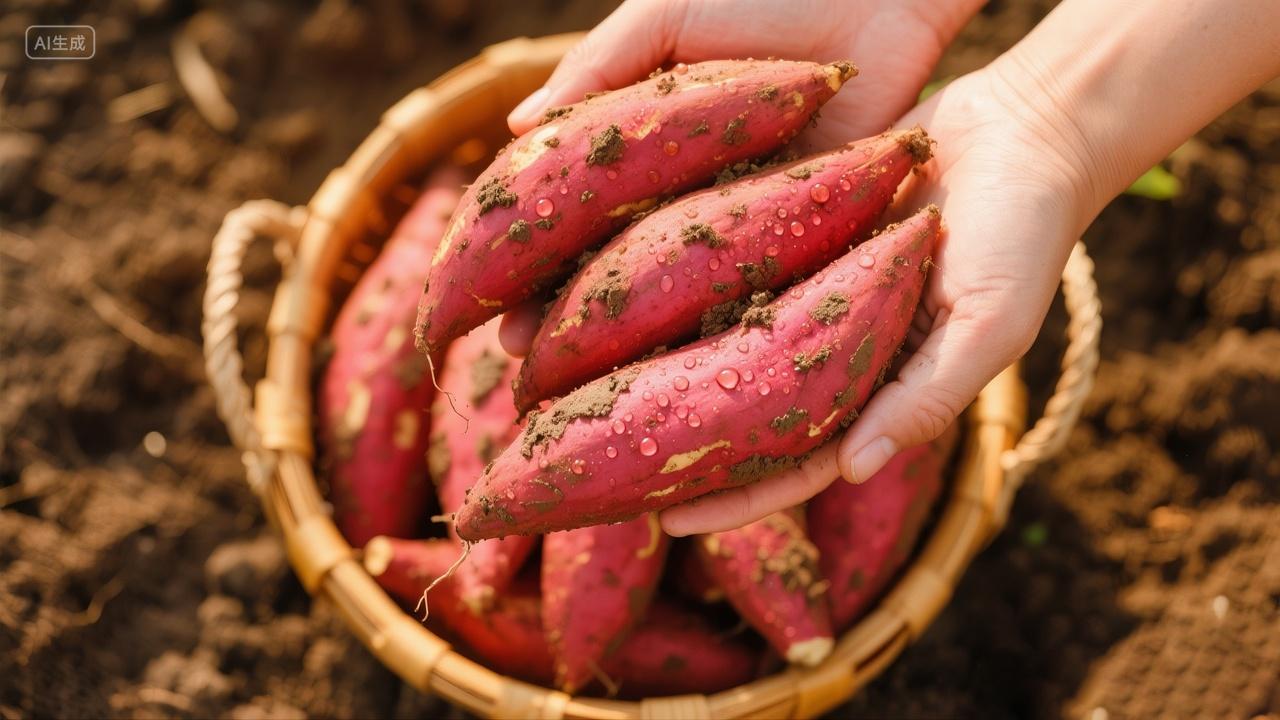 地里刚挖的红薯农产品生鲜农作物果蔬