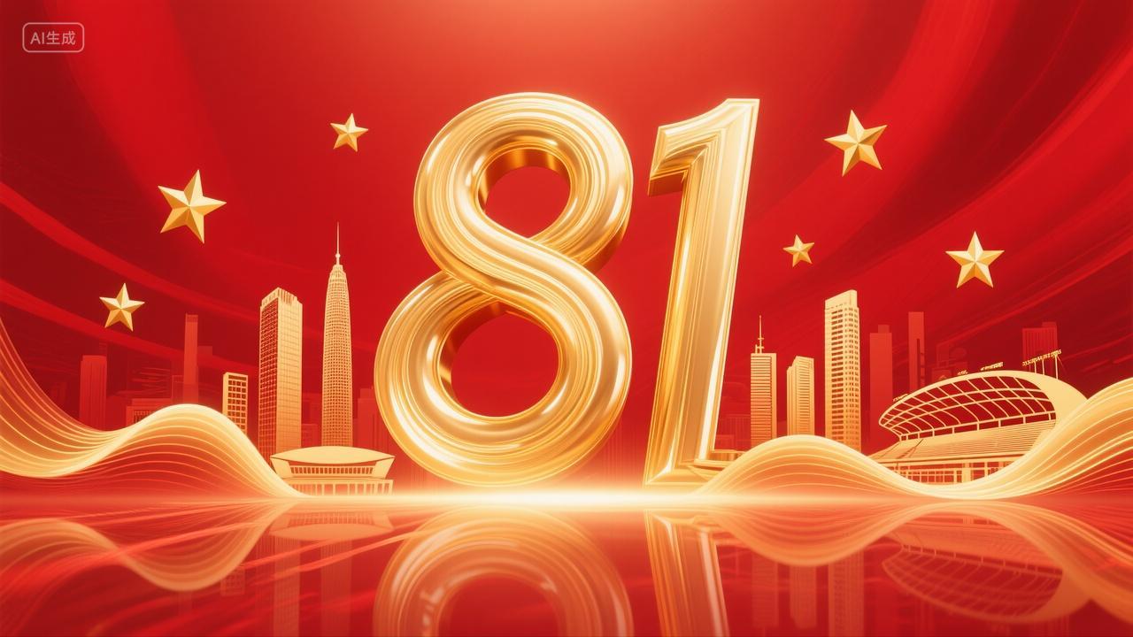 八一建军节红金色党政风建军节背景